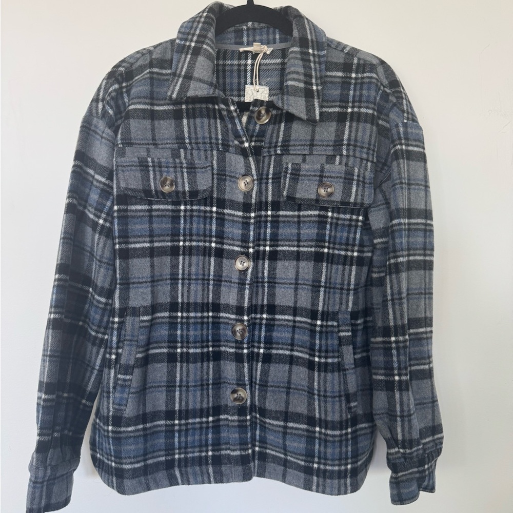 NWT Mystree Shacket/Coat Flannel Style Print